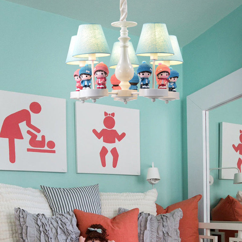 Tapered Shade Living Room Chandelier with Kids Deco Metal - Rebooters