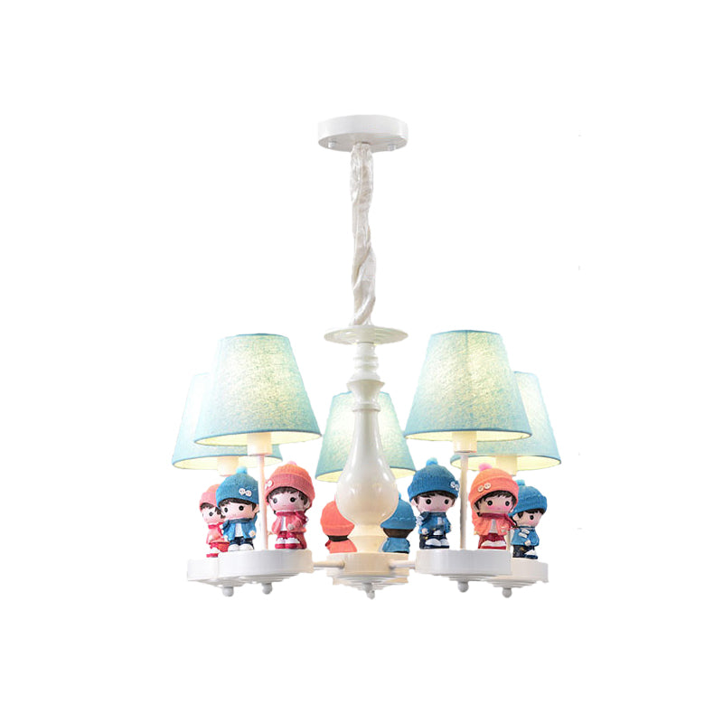 Tapered Shade Living Room Chandelier with Kids Deco Metal - Rebooters