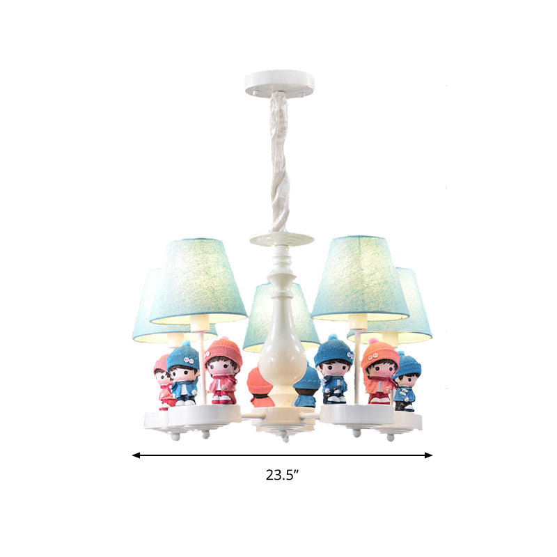 Tapered Shade Living Room Chandelier with Kids Deco Metal - Rebooters