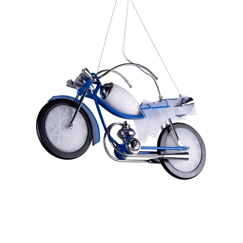 Modern Cool Motor Chandelier 3 Lights Blue Pendant Light - Rebooters