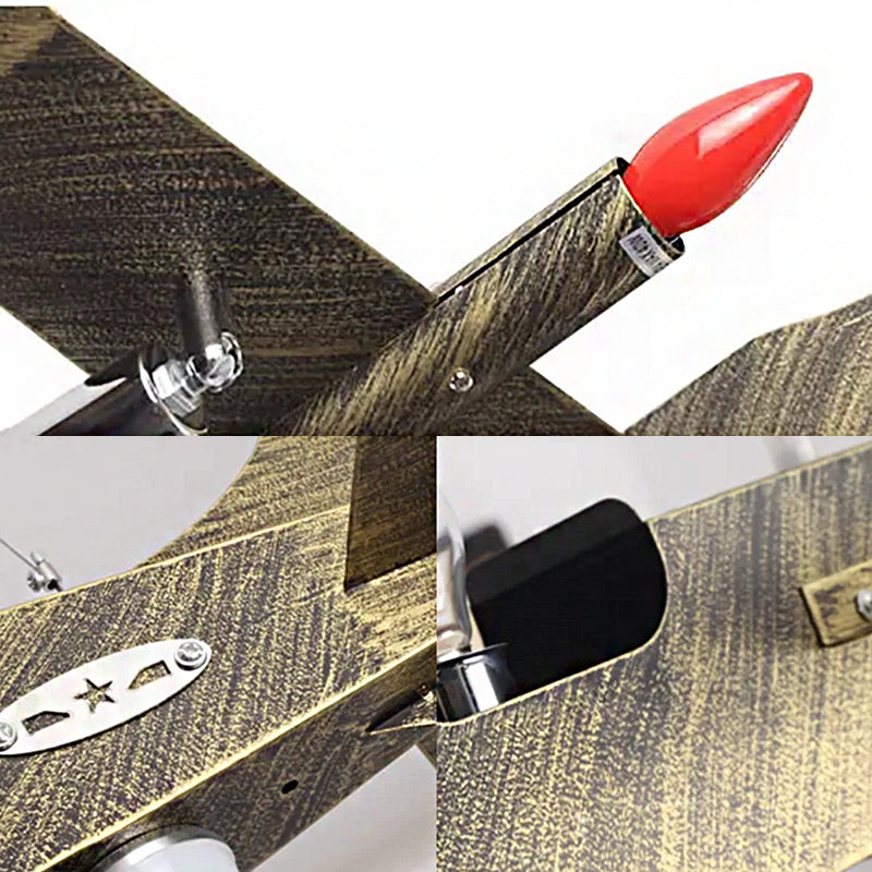 Boys Bedroom Fighter Airplane Chandelier Metal 8 Lights - Rebooters