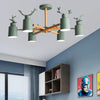 Green Antlers Chandelier Nordic Style Metal 6 Lights Pendant - Rebooters