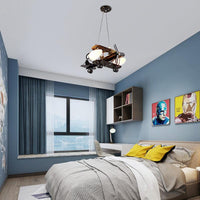 Vintage Propeller Airplane Hanging Light Metal 3 Heads Ceiling Pendant - Rebooters