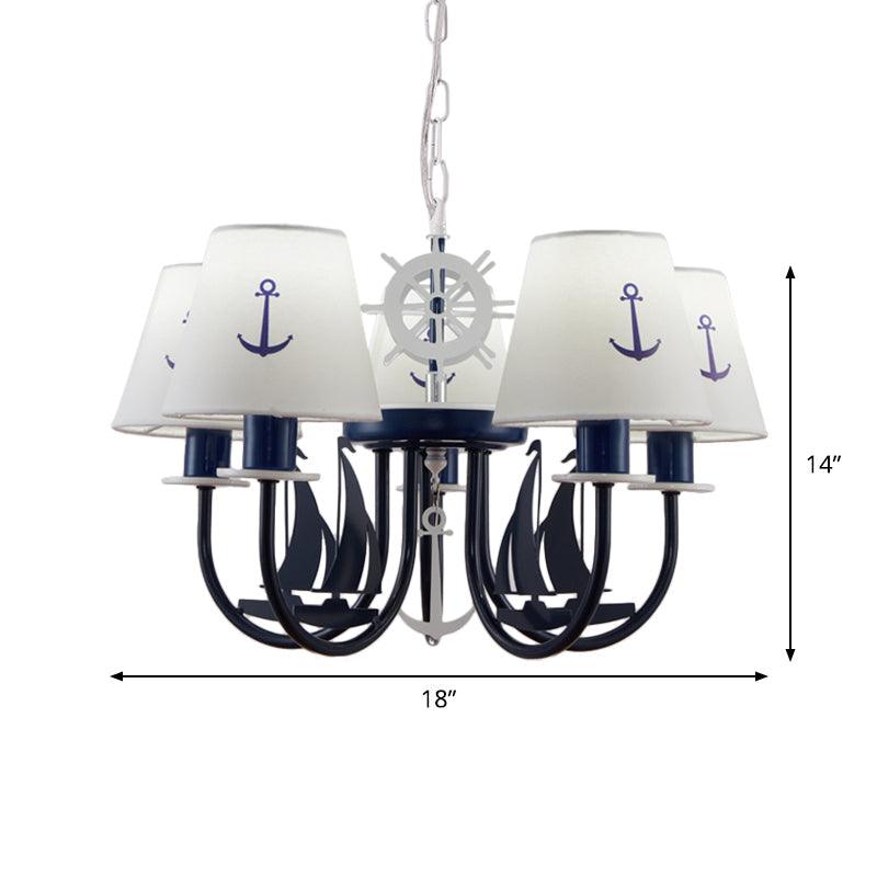 Metallic Arched Arm Pendant Ceiling Light Kids Blue Chandelier - Rebooters