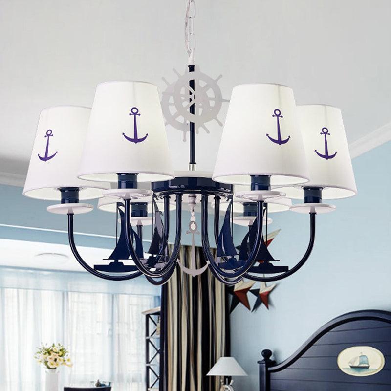 Metallic Arched Arm Pendant Ceiling Light Kids Blue Chandelier - Rebooters