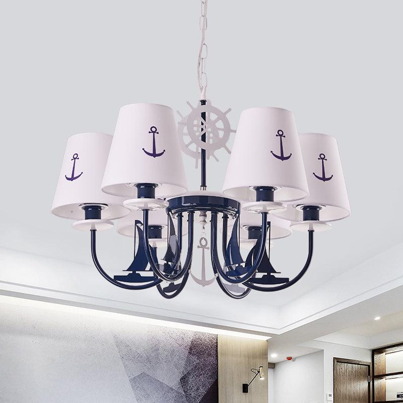 Metallic Arched Arm Pendant Ceiling Light Kids Blue Chandelier - Rebooters