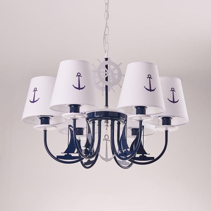 Metallic Arched Arm Pendant Ceiling Light Kids Blue Chandelier - Rebooters