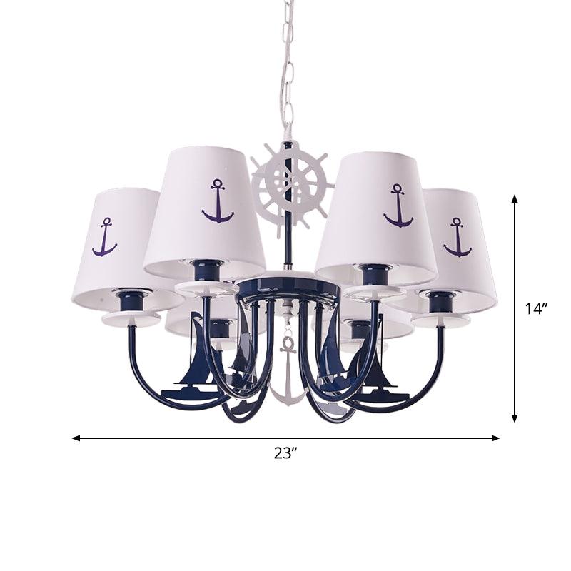 Metallic Arched Arm Pendant Ceiling Light Kids Blue Chandelier - Rebooters