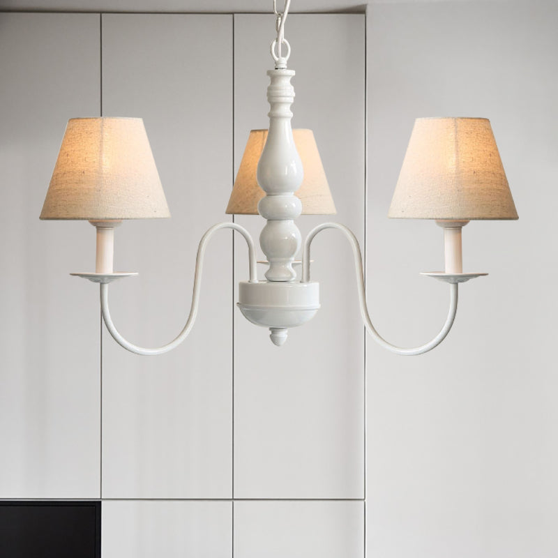 Nordic Tapered Shade Chandelier Metal 3 Lights Candy Colored Hanging Light - Rebooters
