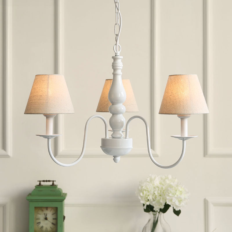Nordic Tapered Shade Chandelier Metal 3 Lights Candy Colored Hanging Light - Rebooters