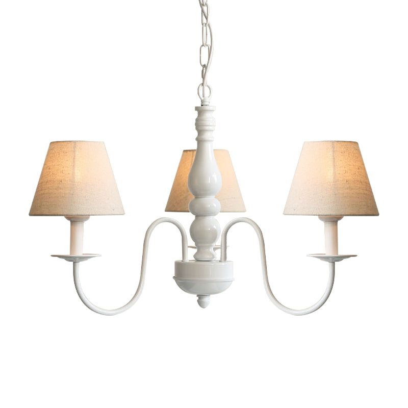 Nordic Tapered Shade Chandelier Metal 3 Lights Candy Colored Hanging Light - Rebooters