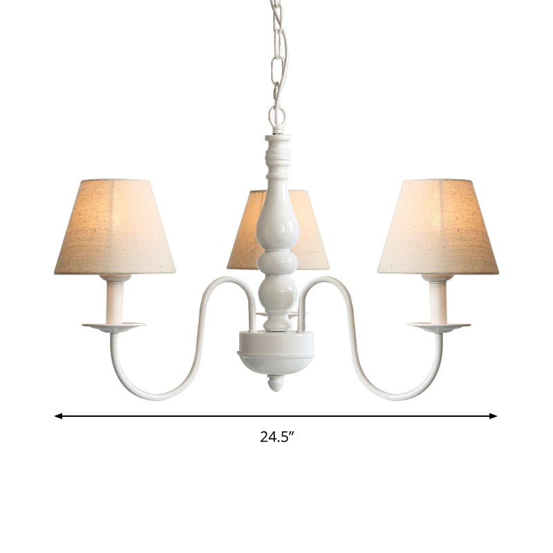 Nordic Tapered Shade Chandelier Metal 3 Lights Candy Colored Hanging Light - Rebooters