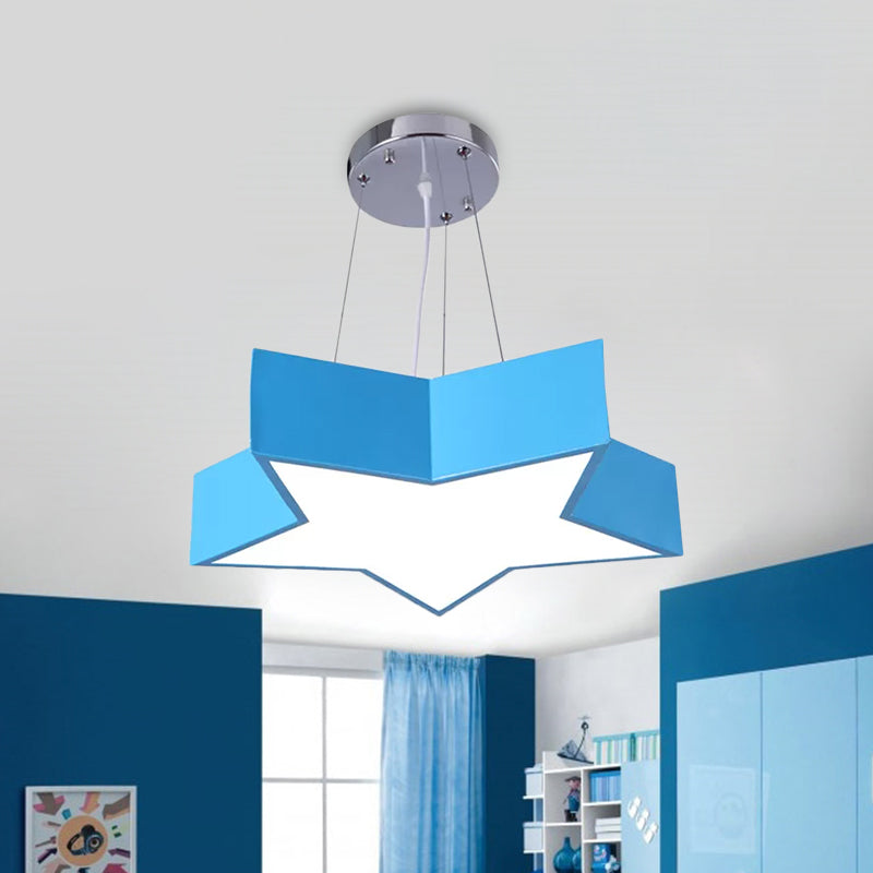 Red/Blue Five-Pointed Star Chandelier Light for Kids Ceiling Lamp - Rebooters