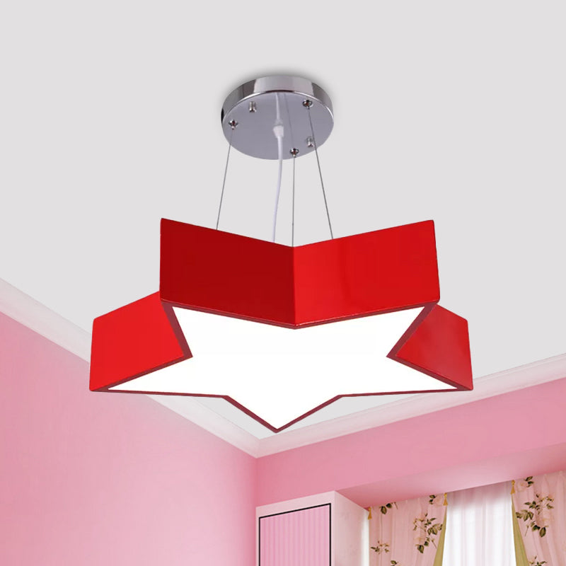 Red/Blue Five-Pointed Star Chandelier Light for Kids Ceiling Lamp - Rebooters