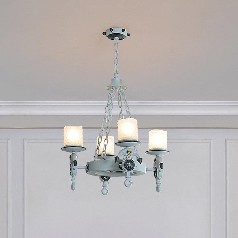 4 Heads Parlor Chandelier Light Children Blue Brown Lamp Kit - Rebooters