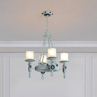 4 Heads Parlor Chandelier Light Children Blue Brown Lamp Kit - Rebooters