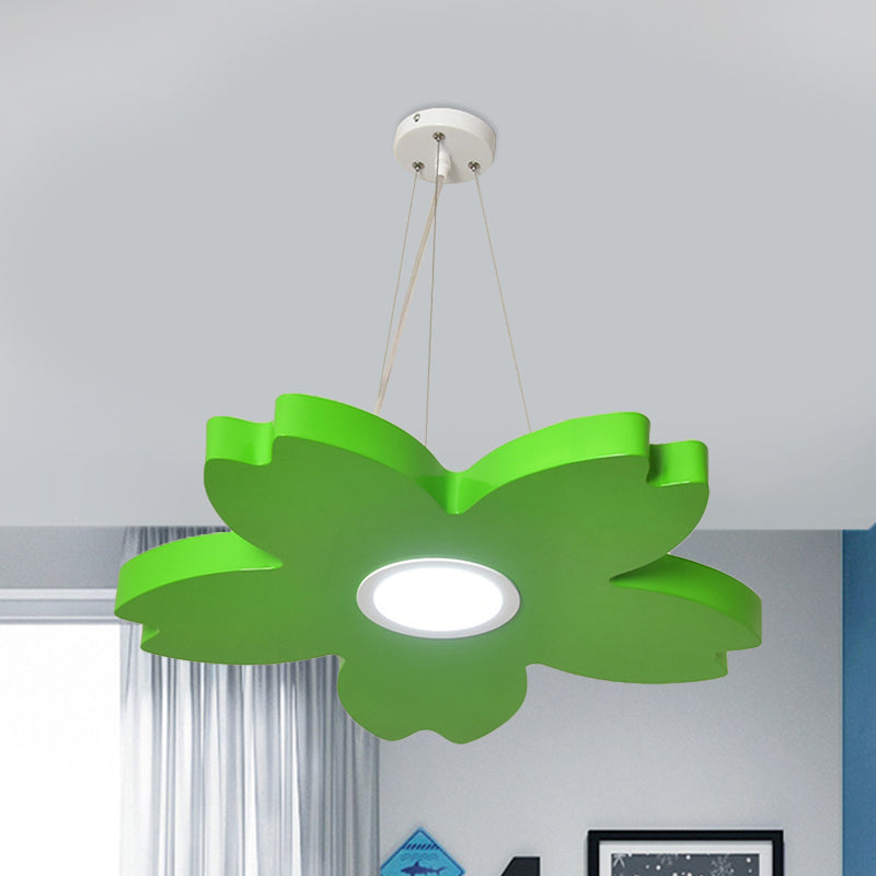 Red/Yellow/Blue Flower Chandelier Lamp Contemporary LED Ceiling Hang Fixture for Playroom - Rebooters