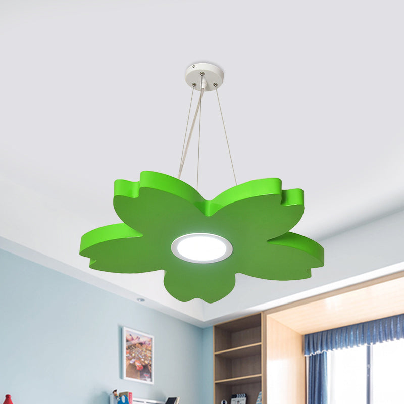 Red/Yellow/Blue Flower Chandelier Lamp Contemporary LED Ceiling Hang Fixture for Playroom - Rebooters