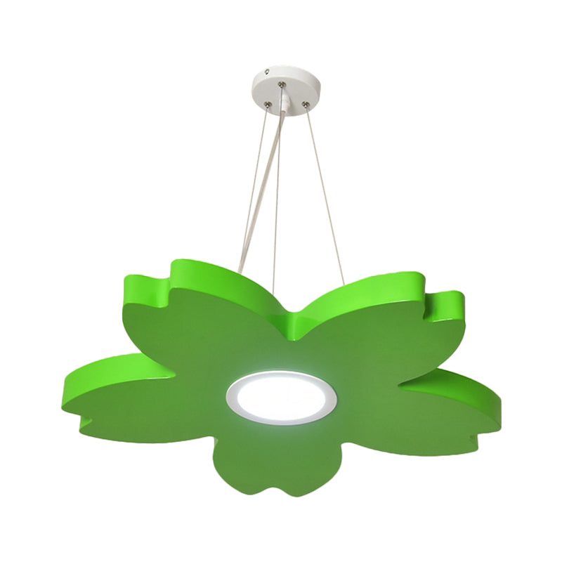 Red/Yellow/Blue Flower Chandelier Lamp Contemporary LED Ceiling Hang Fixture for Playroom - Rebooters
