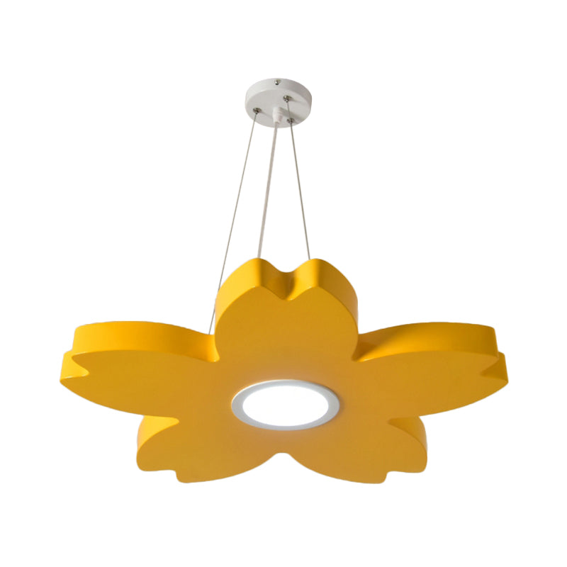 Red/Yellow/Blue Flower Chandelier Lamp Contemporary LED Ceiling Hang Fixture for Playroom - Rebooters