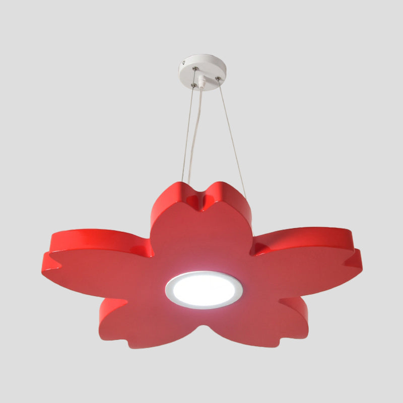 Red/Yellow/Blue Flower Chandelier Lamp Contemporary LED Ceiling Hang Fixture for Playroom - Rebooters