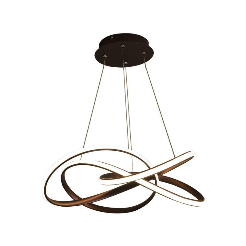 Twisting Round Kitchen Chandelier Lamp Metallic LED Fixture - Rebooters