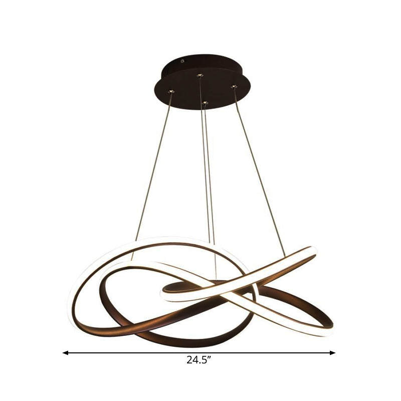 Twisting Round Kitchen Chandelier Lamp Metallic LED Fixture - Rebooters