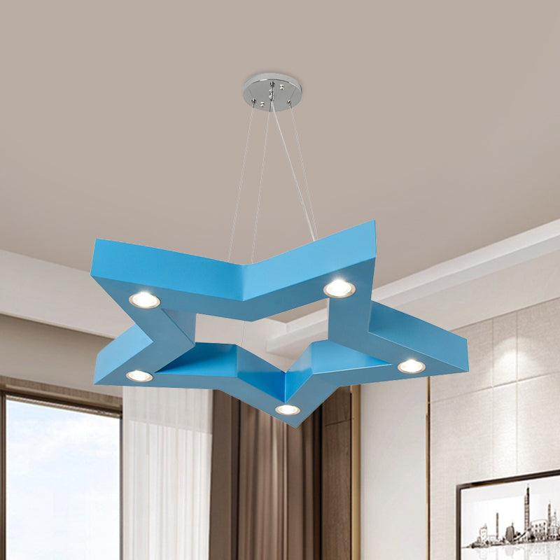 Acrylic Five-Pointed Star LED Ceiling Chandelier Macaroon - Rebooters