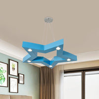 Acrylic Five-Pointed Star LED Ceiling Chandelier Macaroon - Rebooters