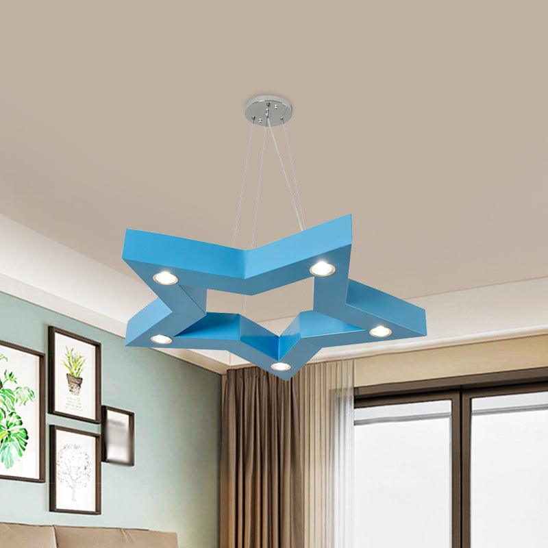 Acrylic Five-Pointed Star LED Ceiling Chandelier Macaroon - Rebooters