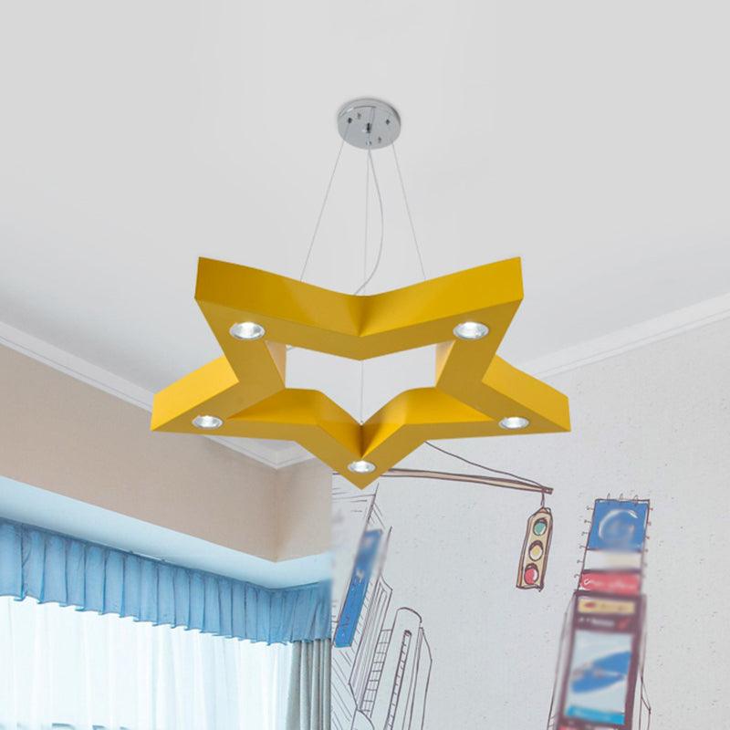 Acrylic Five-Pointed Star LED Ceiling Chandelier Macaroon - Rebooters