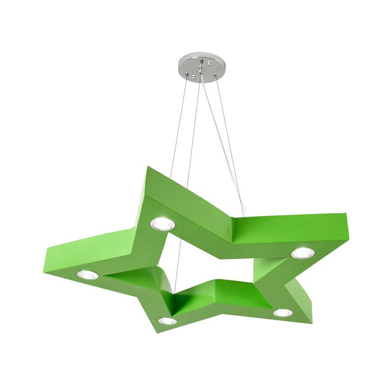 Acrylic Five-Pointed Star LED Ceiling Chandelier Macaroon - Rebooters