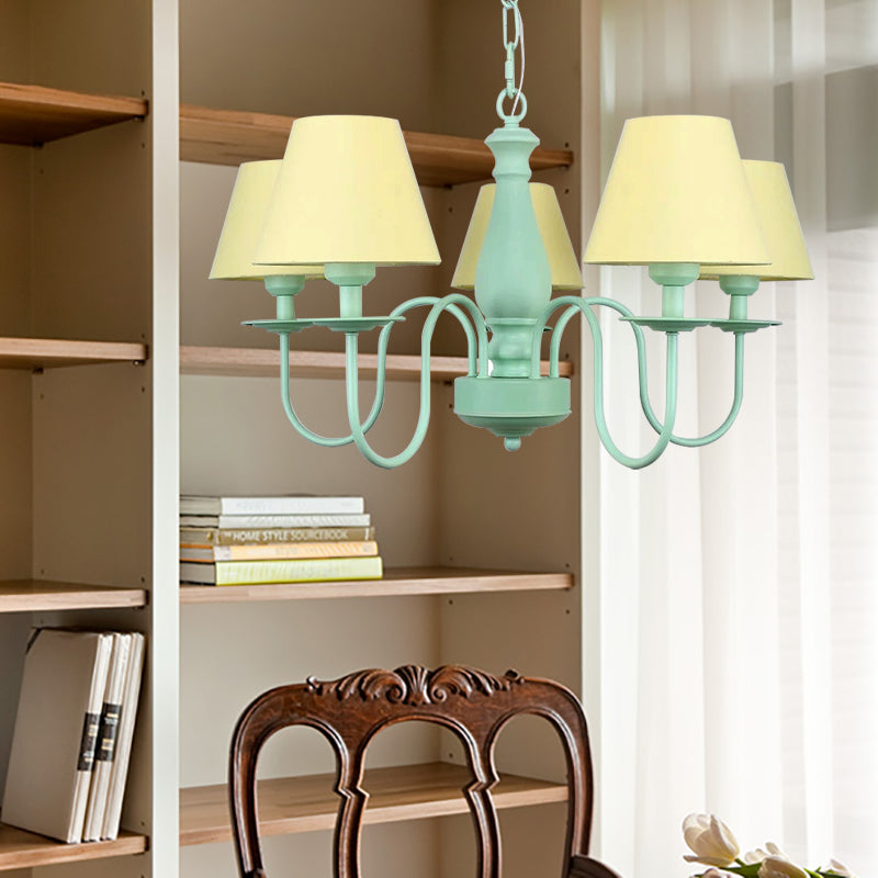 Nordic Style Suspension Light with Fabric Tapered Shade - Rebooters