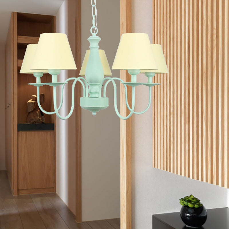 Nordic Style Suspension Light with Fabric Tapered Shade - Rebooters