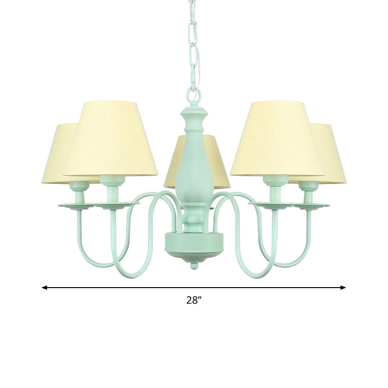 Nordic Style Suspension Light with Fabric Tapered Shade - Rebooters