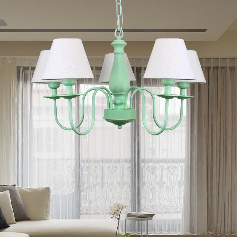 Nordic Style Suspension Light with Fabric Tapered Shade - Rebooters