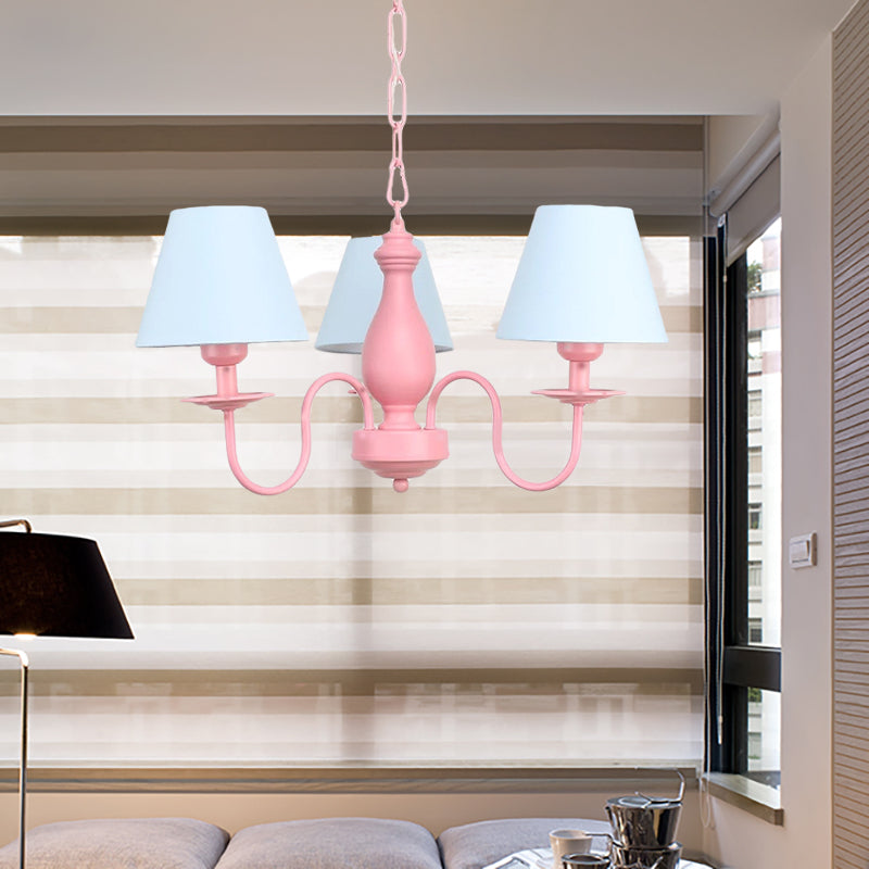 Nordic Stylish Tapered Chandelier Three Bulbs Metal Hanging Lamp - Rebooters