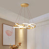 Twisted Round Dining Room Pendant Lamp Metal LED Chandelier - Rebooters