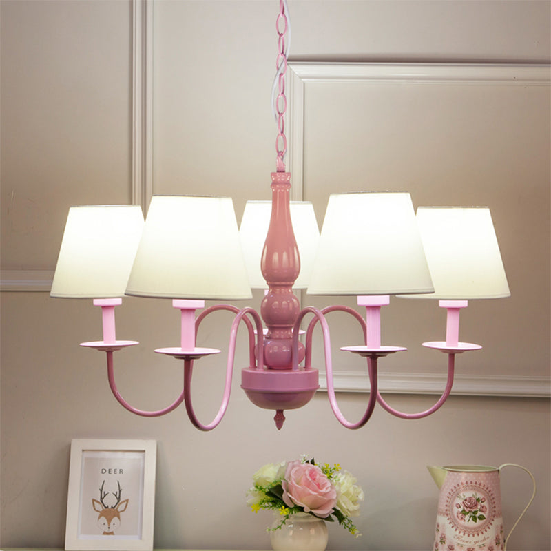 Tapered Shade Kindergarten Chandelier Metal 5 Heads Kids Light - Rebooters