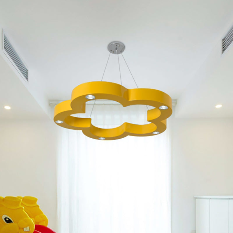 Kids LED Ceiling Hang Fixture Acrylic Shade Yellow Flower - Rebooters