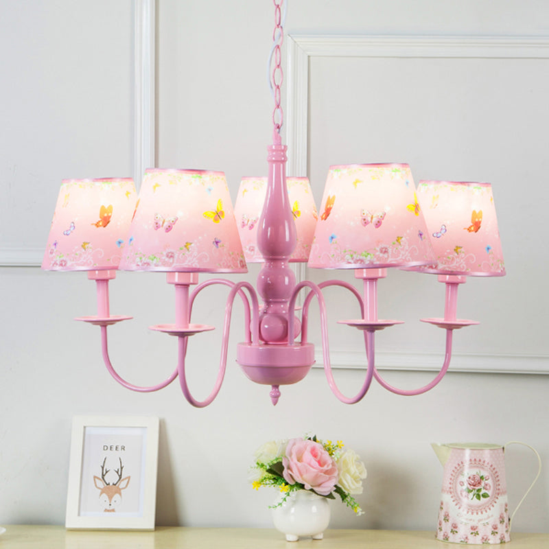 Pink Butterfly Pendant Light 5 Heads Chandelier for Girls - Rebooters