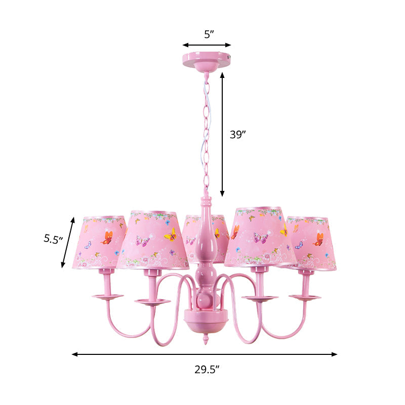 Pink Butterfly Pendant Light 5 Heads Chandelier for Girls - Rebooters