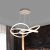 Twisting Circle Metallic Hanging Lamp Modernism LED White Chandelier - Rebooters