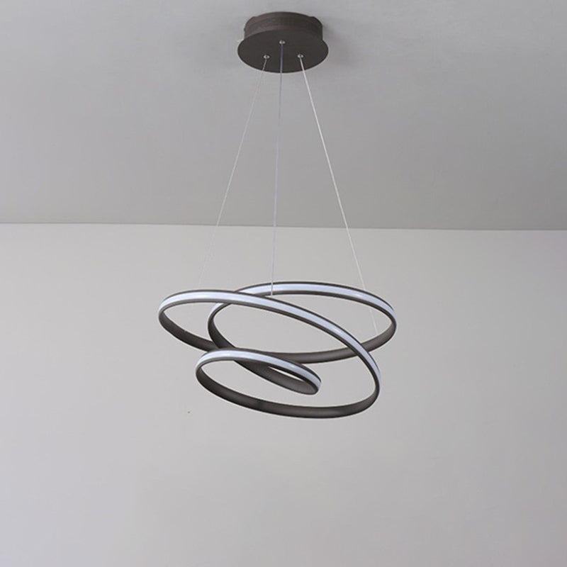 Twisted Circle Suspension Pendant Simple Metallic LED Chandelier - Rebooters