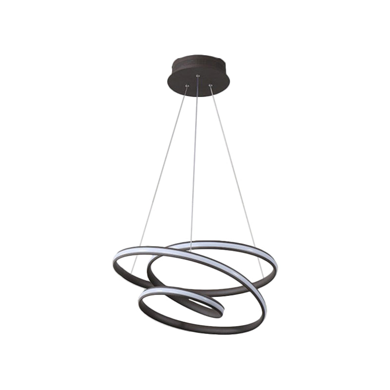 Twisted Circle Suspension Pendant Simple Metallic LED Chandelier - Rebooters