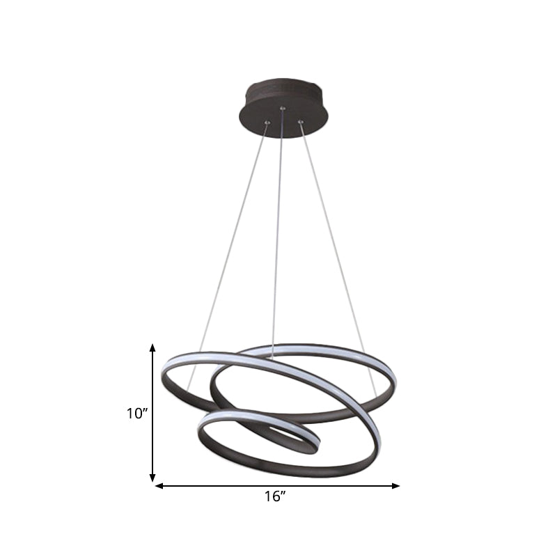 Twisted Circle Suspension Pendant Simple Metallic LED Chandelier - Rebooters