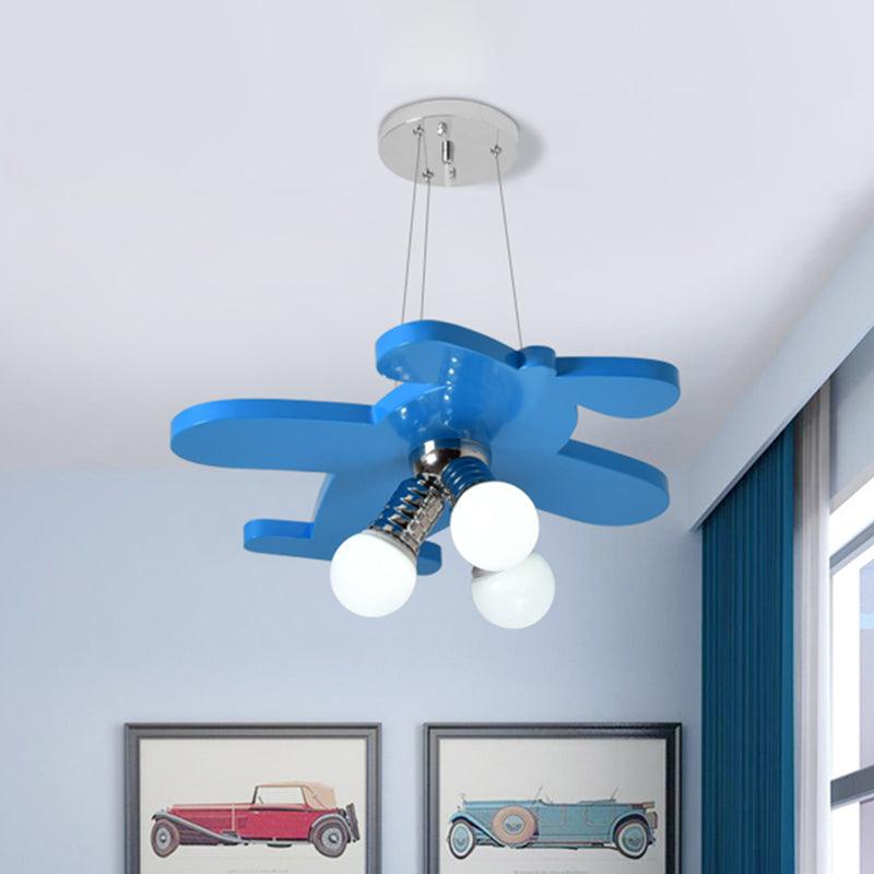 Battle-Plane Kindergarten Chandelier Lamp Acrylic 3 Heads Hanging Light - Rebooters