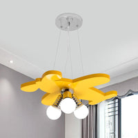 Battle-Plane Kindergarten Chandelier Lamp Acrylic 3 Heads Hanging Light - Rebooters
