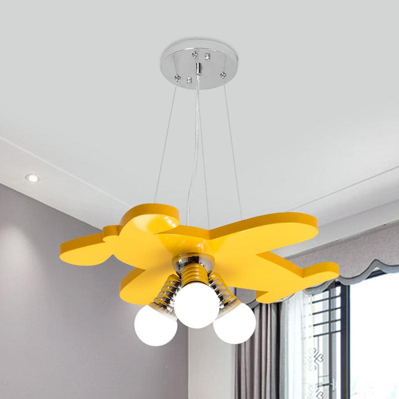 Battle-Plane Kindergarten Chandelier Lamp Acrylic 3 Heads Hanging Light - Rebooters