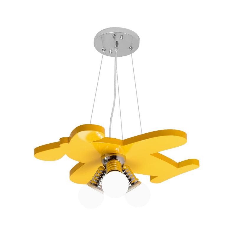Battle-Plane Kindergarten Chandelier Lamp Acrylic 3 Heads Hanging Light - Rebooters